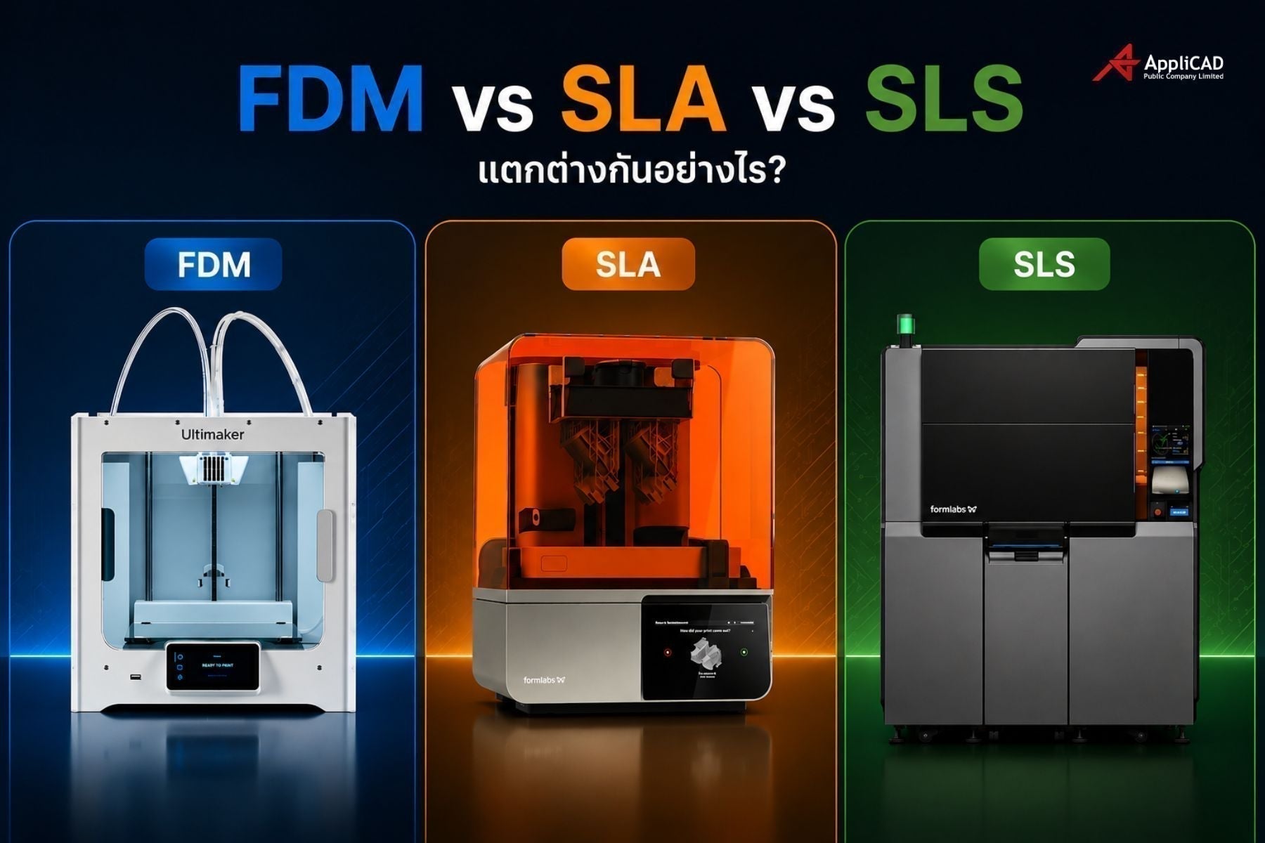 FDM vs SLA vs SLS ต่างกันอย่างไร? เลือก 3D Printer แบบไหนให้เหมาะกับงาน
