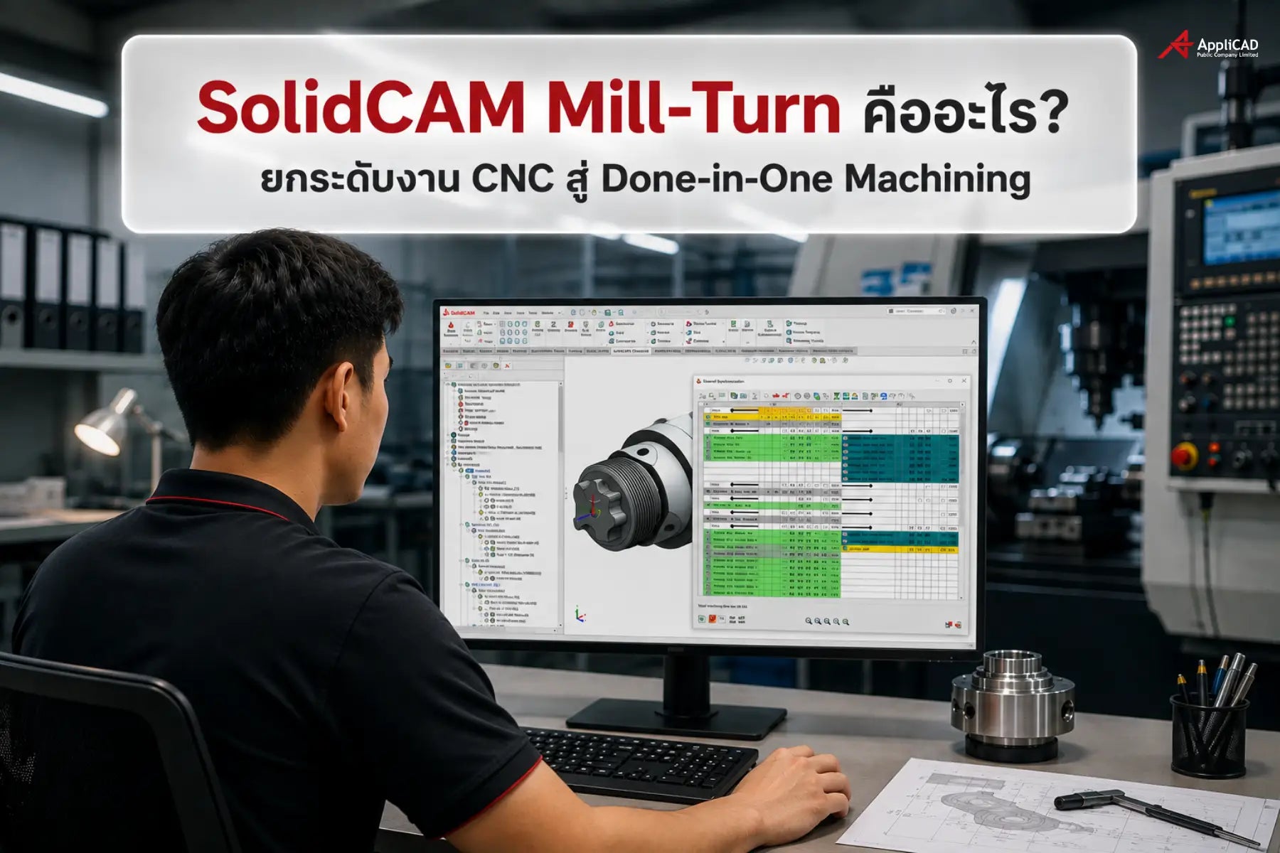 SolidCAM Mill-Turn คืออะไร? ยกระดับงาน CNC สู่ Done-in-One Machining