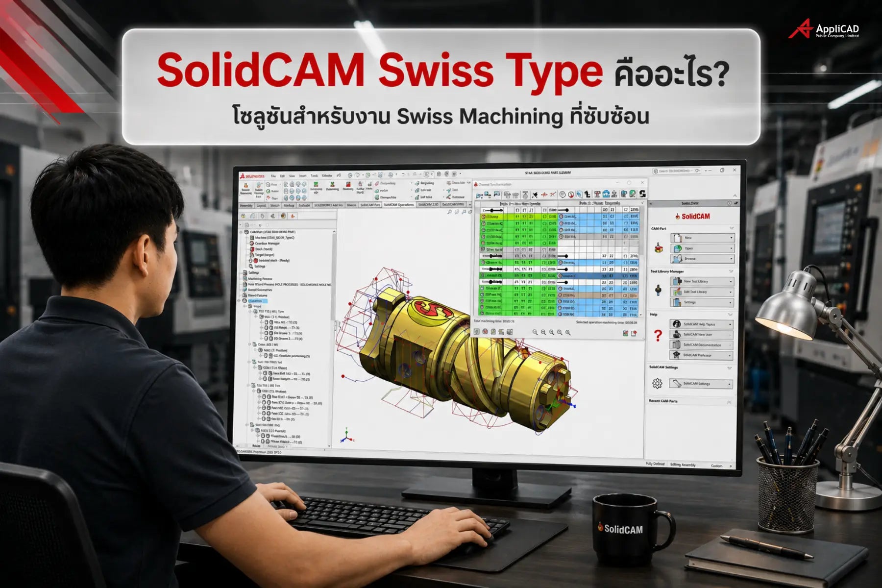 SolidCAM Swiss Type คืออะไร? โซลูชันสำหรับงาน Swiss Machining ที่ซับซ้อน