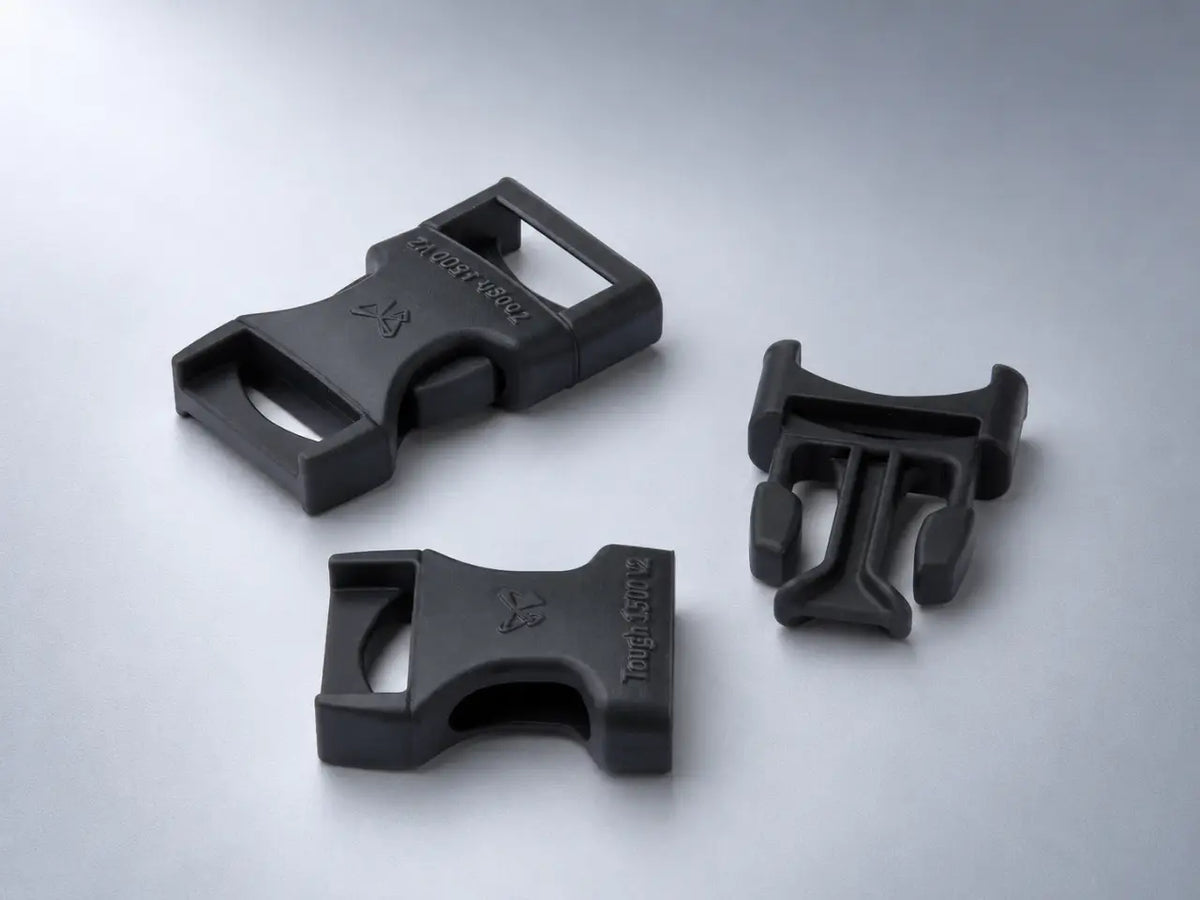 Parts that need a combination of stiffness and ductility to create compliant mechanisms like latches, flexures, and dampers