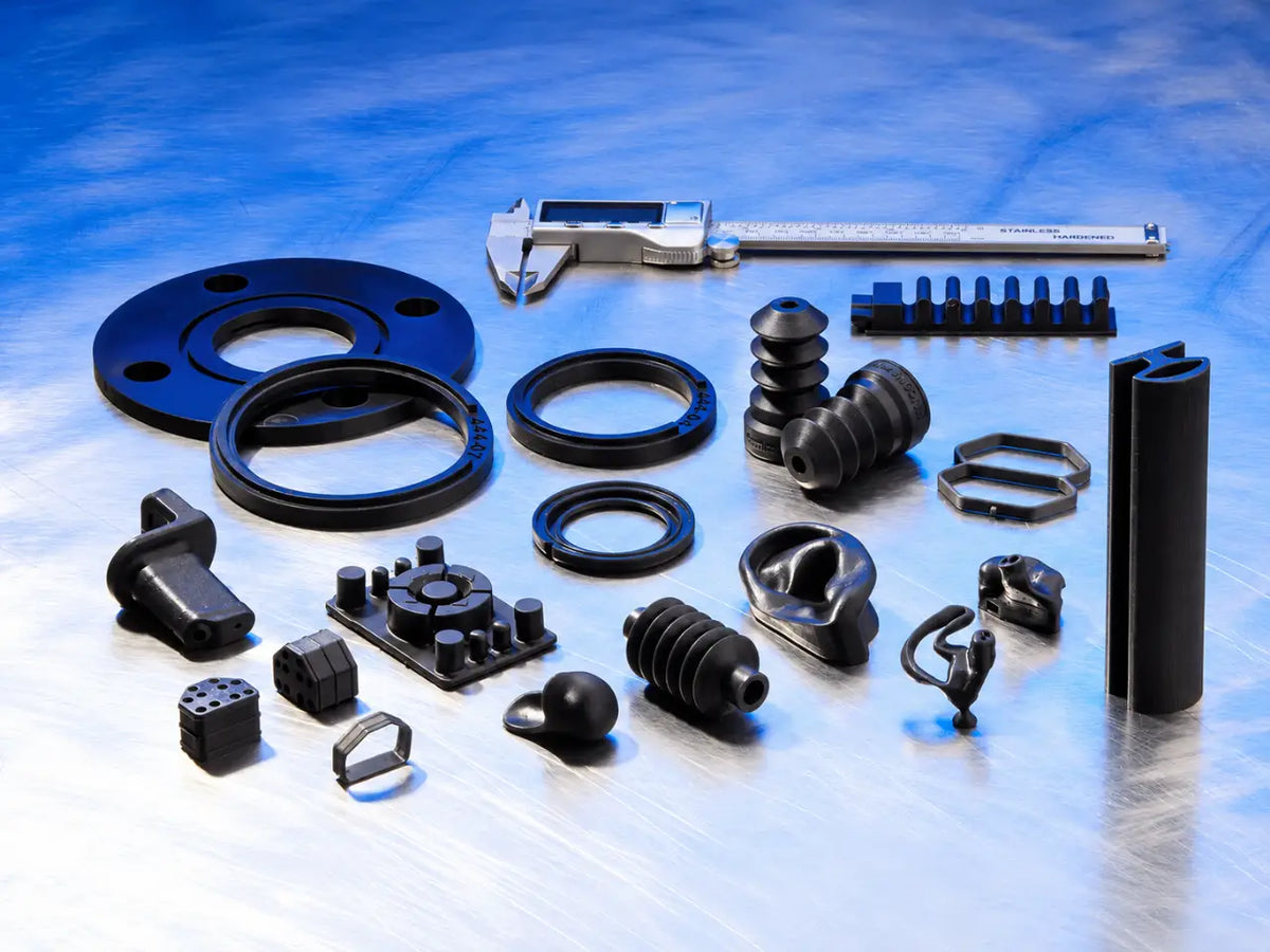 Seals, gaskets, grommets, connectors, and dampeners for automotive, robotics, and manufacturing