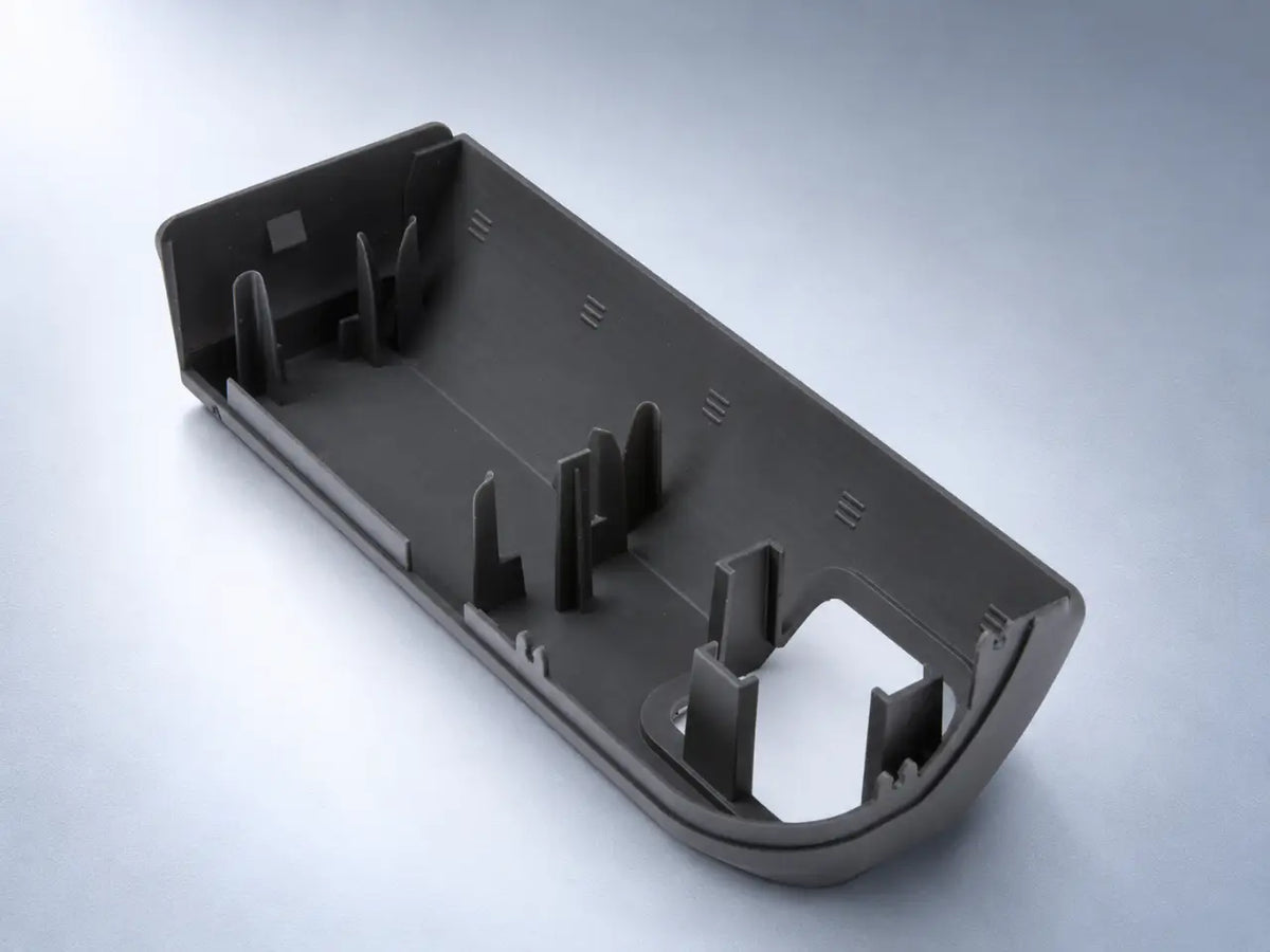 Tough and rugged enclosures with functional elements like self-tapping screw bosses and snap fits